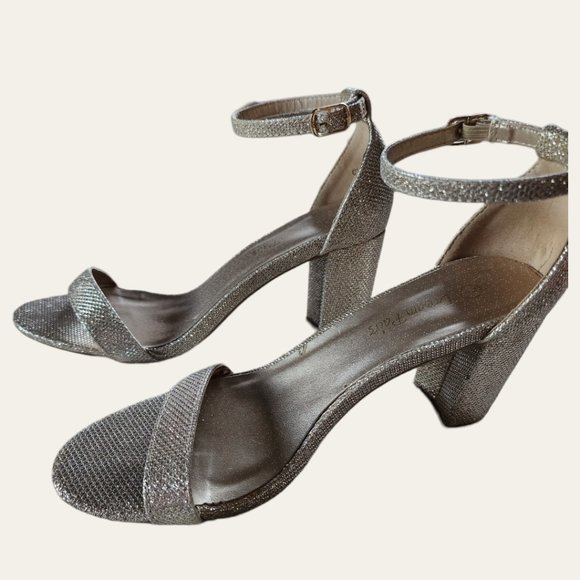 DREAM PAIRS CHUNK GOLD GLITTER BLOCK HEEL 7 - Picture 4 of 10